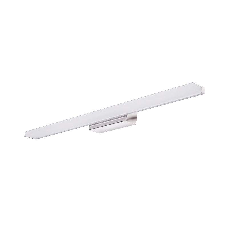 Modernity Led Vanity Lighting - Linear Metallic White Wall Mounted Lamp In Warm/White Light