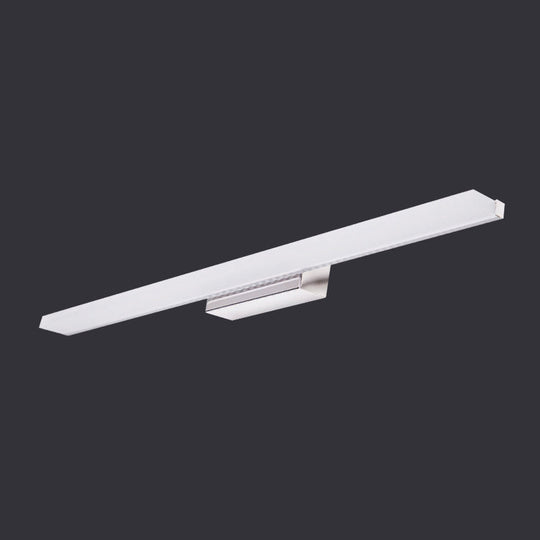 Modernity Led Vanity Lighting - Linear Metallic White Wall Mounted Lamp In Warm/White Light