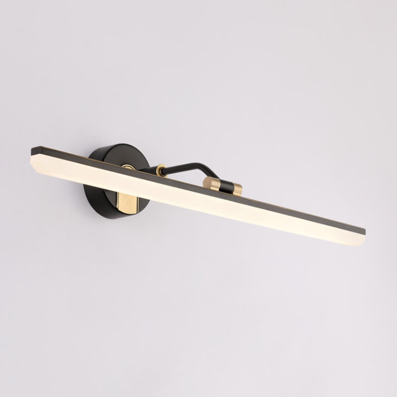 Sleek Led Vanity Wall Light In Black/Gold For Modern Bathrooms