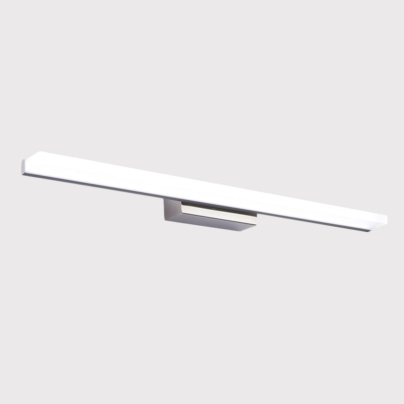 Linear Acrylic Led Vanity Mirror Light - Stylish Silver Wall Mounted Lighting In Warm/White