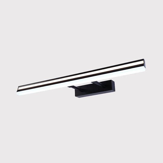 Black Metal Led Bathroom Wall Sconce With Double Arm: Modern Rectangle Vanity Light