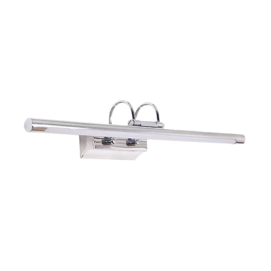 Modern Slender Chrome Led Wall Lamp With Dual Arm For Shower Room - Warm/White Lighting