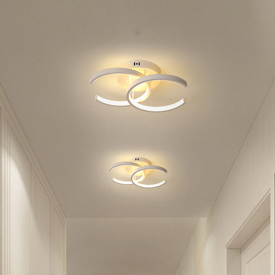 Modern LED Corridor Ceiling Light with Dual Metal Shades - Warm/White