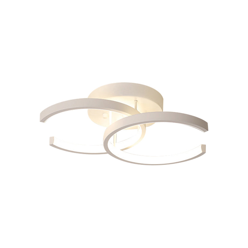 Modern LED Corridor Ceiling Light with Dual Metal Shades - Warm/White