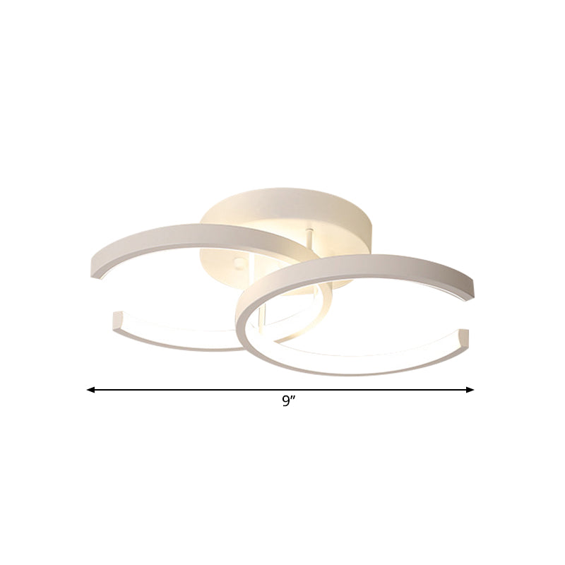 Modern LED Corridor Ceiling Light with Dual Metal Shades - Warm/White