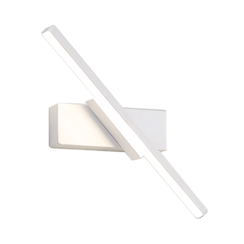 Contemporary Metallic Black/White Led Wall Sconce In Warm/White Light: Linear Vanity Light Fixture