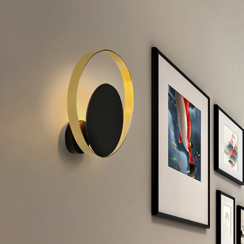 Modern Led Brass Wall Sconce Light For Bedroom - Loop Metallic Lighting Idea