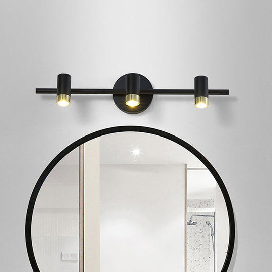 Contemporary Black Adjustable 3-Bulb Wall Sconce Vanity Light