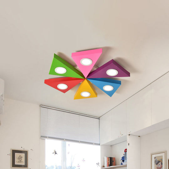 Colorful Windmill LED Ceiling Light for Kids' Room - Acrylic Flushmount Fixture