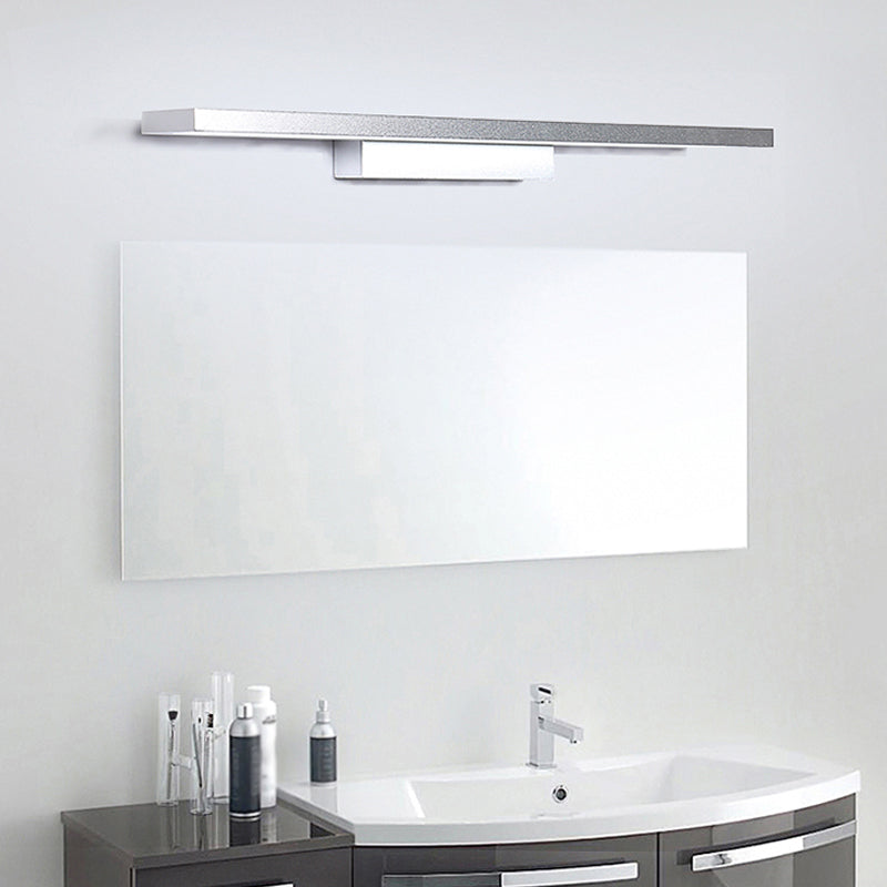 Modern Metal Led Bathroom Wall Sconce In Black/Silver 16/23.5 L - Elegant Vanity Lighting Ideas