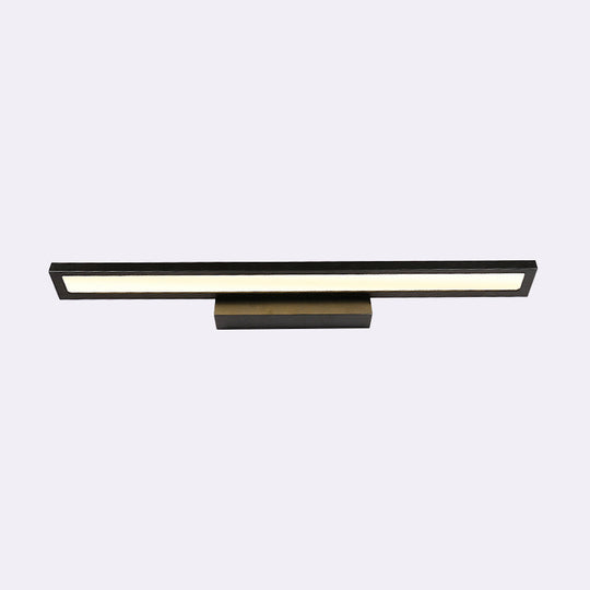 Modern Metal Led Bathroom Wall Sconce In Black/Silver 16/23.5 L - Elegant Vanity Lighting Ideas