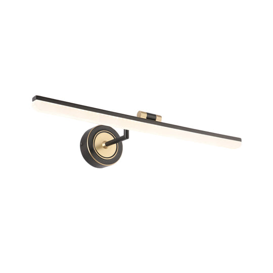 Modern Linear Led Bathroom Vanity Light Fixture In Black/Gold - Minimalist Wall Lighting