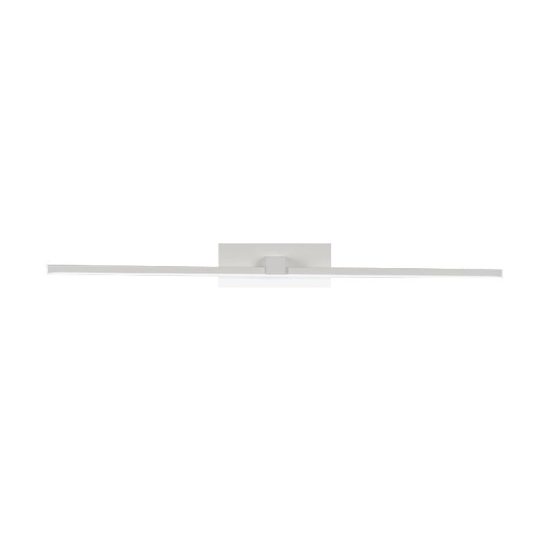 Minimalist White Rectangle Vanity Lamp - 16/19.5 L Led Metal Wall Mount Light In Warm/White