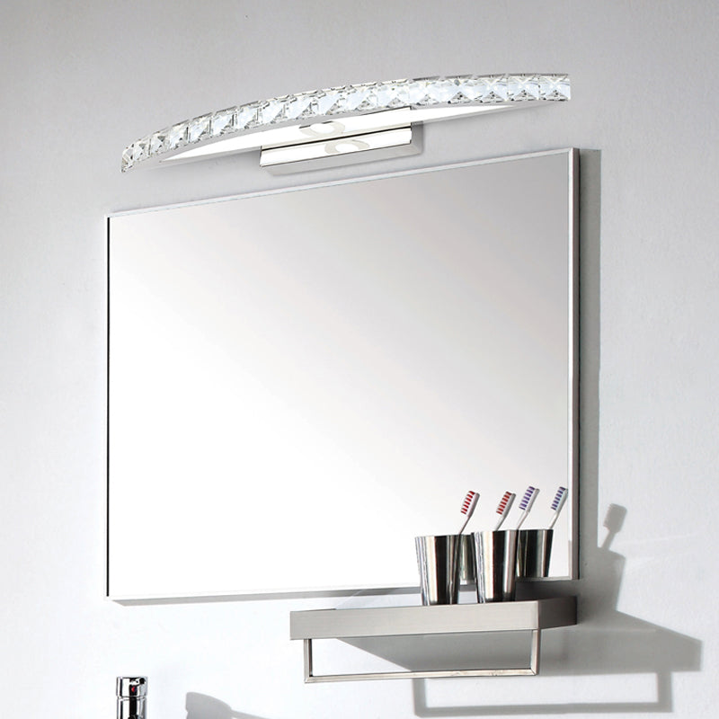 Modern Crystal Led Vanity Light For Bathroom Wall Mounting - Warm/White