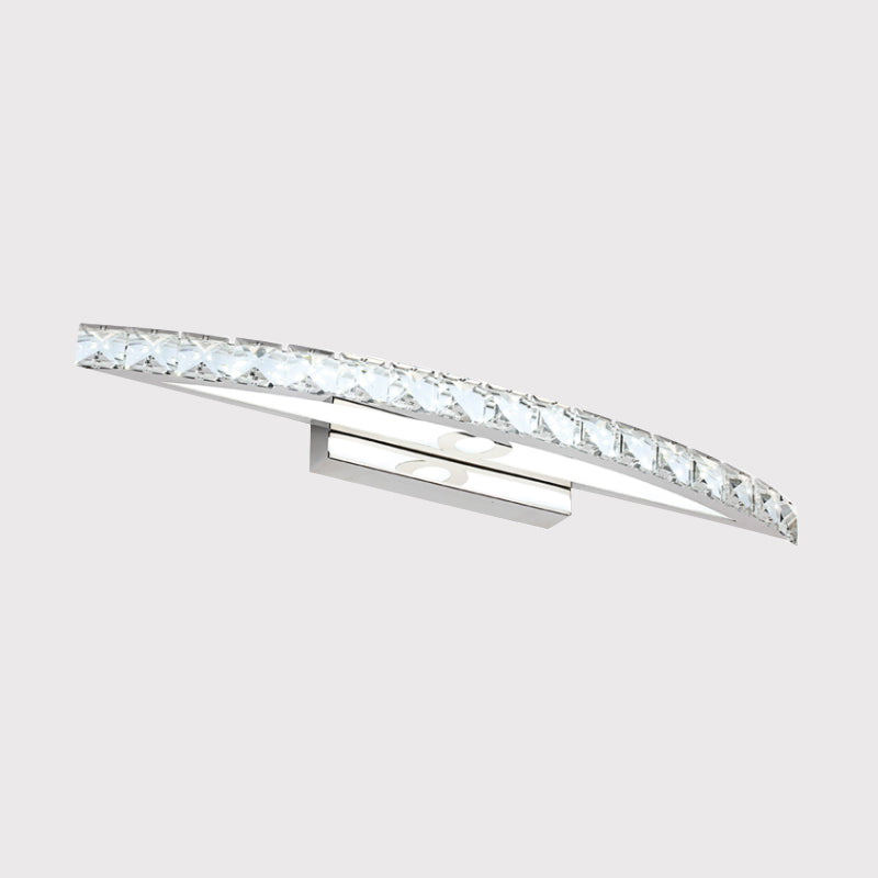 Modern Crystal Led Vanity Light For Bathroom Wall Mounting - Warm/White