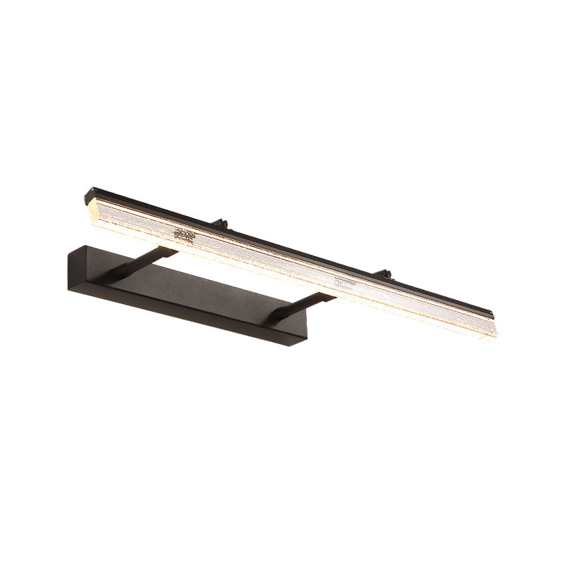 Modern Black Dual Arm Led Wall Mount Vanity Lamp In Warm/White Light