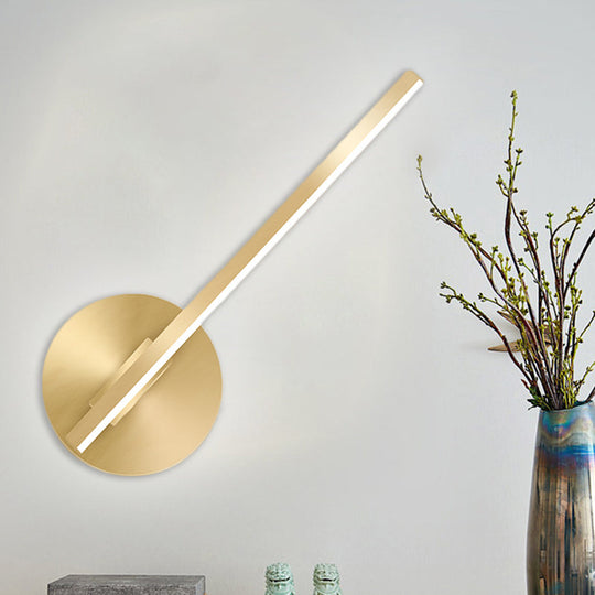 Aluminum Led Wall Lamp - Gold Tube/Stick Design For Boys Bedside