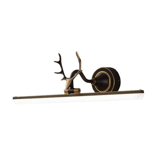 Metal Black/Gold Led Vanity Sconce Light With Antler Arm - Modern Wall Lamp Fixture