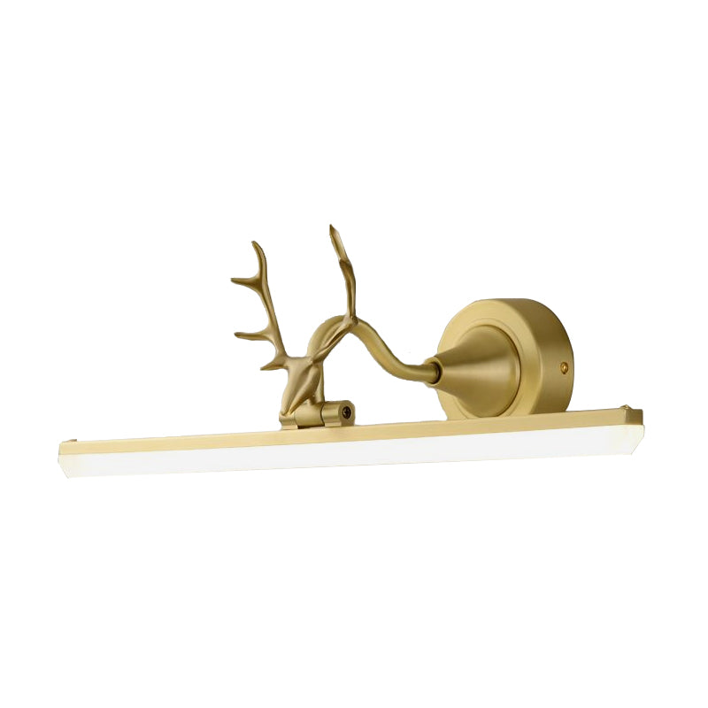 Metal Black/Gold Led Vanity Sconce Light With Antler Arm - Modern Wall Lamp Fixture