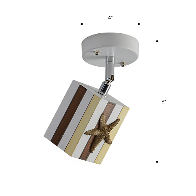 Modern Clear Resin Ceiling Light - 1 Bright Cube Design