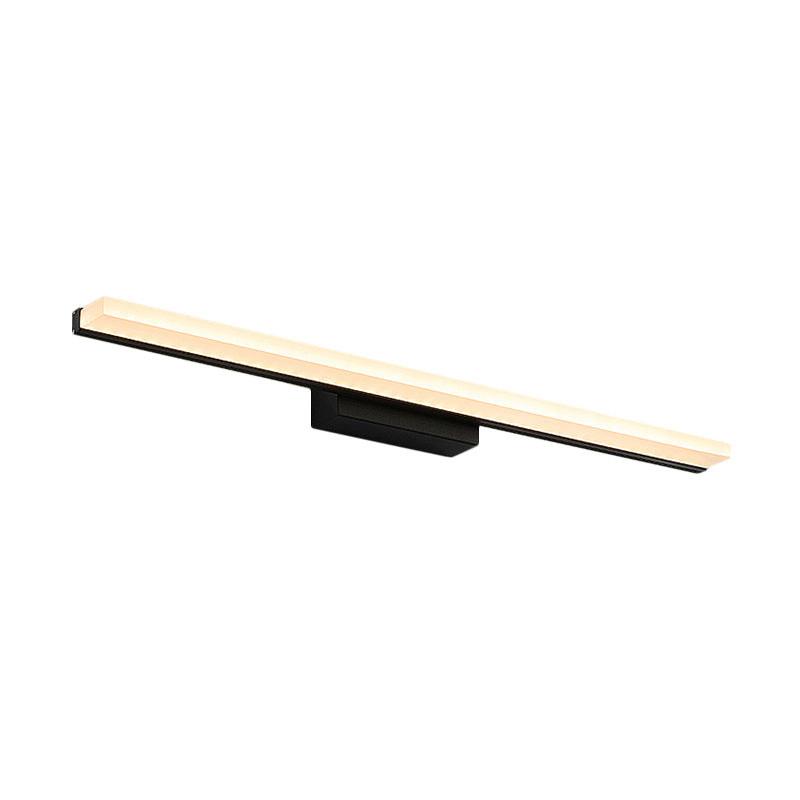 Modern Acrylic Linear Vanity Wall Sconce - Led Lighting Fixture In Black With Warm/White Light