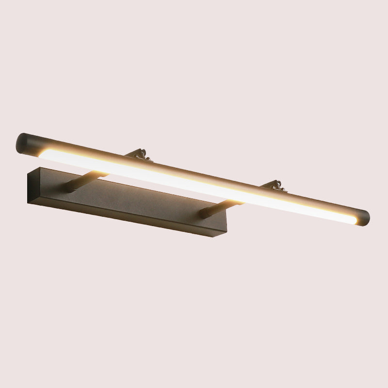 Minimalist Metal Vanity Light 16.5/24.5 Wall Mounted Led Sconce In Warm/White For Restroom