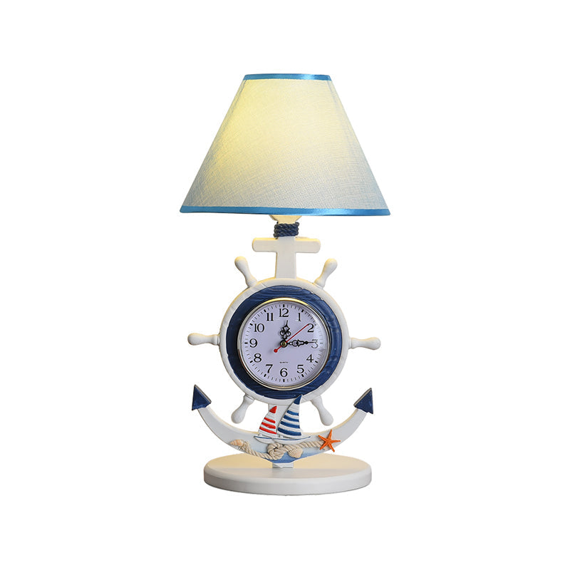 Kids Blue Desk Lamp With Clock Design - 1 Bulb Bedchamber Table Light

(Shorter Title While Still