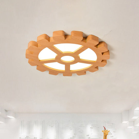 Modernist Metal LED Orange Flush Mount Ceiling Lamp for Kindergarten Gear