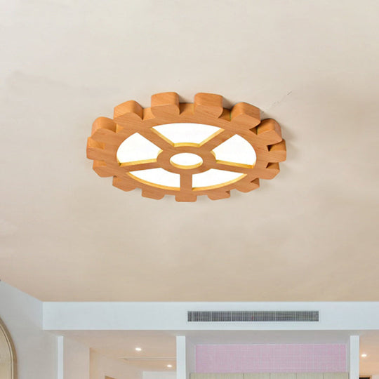 Modernist Metal LED Orange Flush Mount Ceiling Lamp for Kindergarten Gear