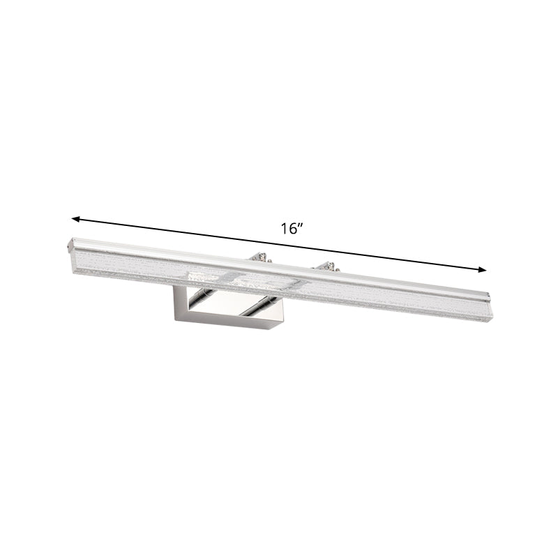 Contemporary Led Vanity Lighting In Chrome For Linear Shower Room Bath With Double Arm Warm/White