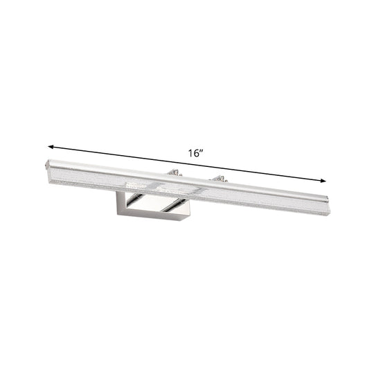 Contemporary Led Vanity Lighting In Chrome For Linear Shower Room Bath With Double Arm Warm/White