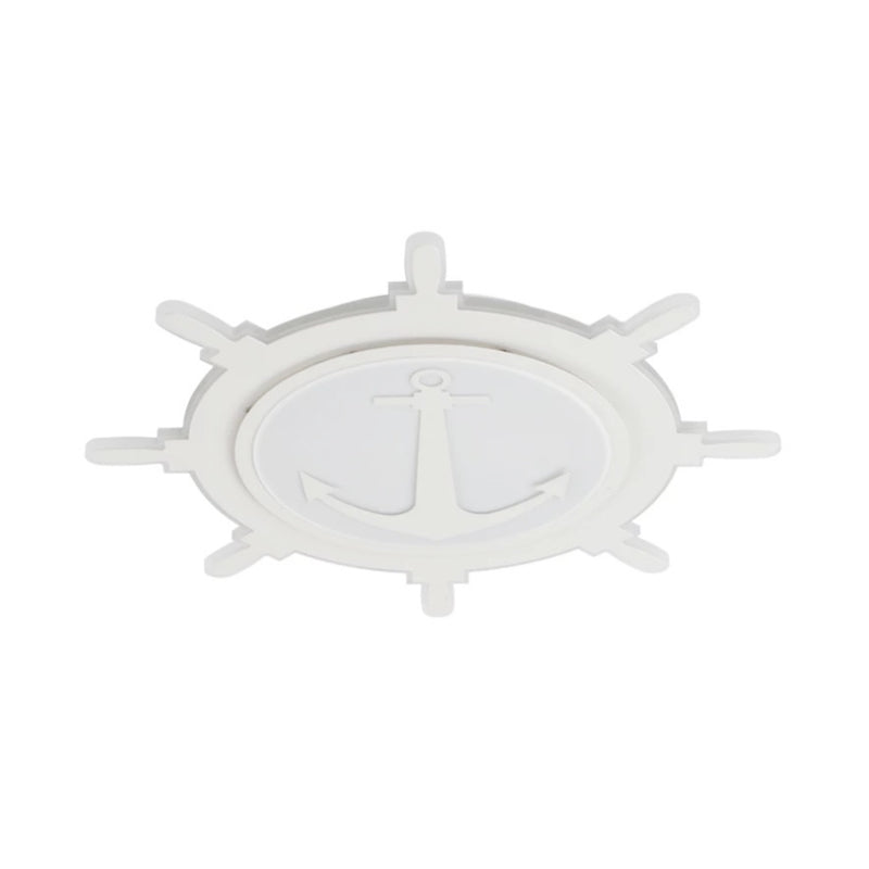 White LED Flush Mount Light with Acrylic Rudder Design for Kindergarten