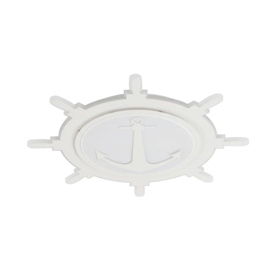 White LED Flush Mount Light with Acrylic Rudder Design for Kindergarten