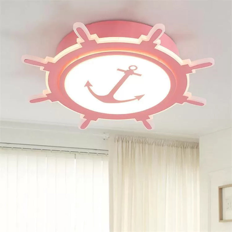 Colorful Cartoon Rudder LED Ceiling Lamp for Girls' Bedroom