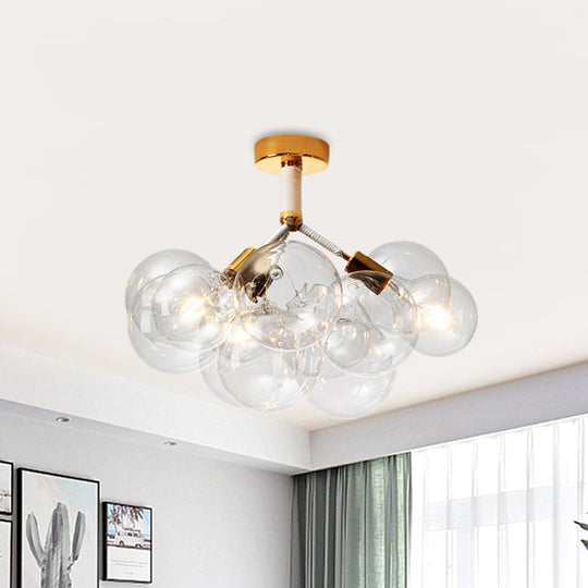 Clear Glass Bubble Ceiling Light for Child's Bedroom or Hallway - Simple Semi-Flush Mount Design