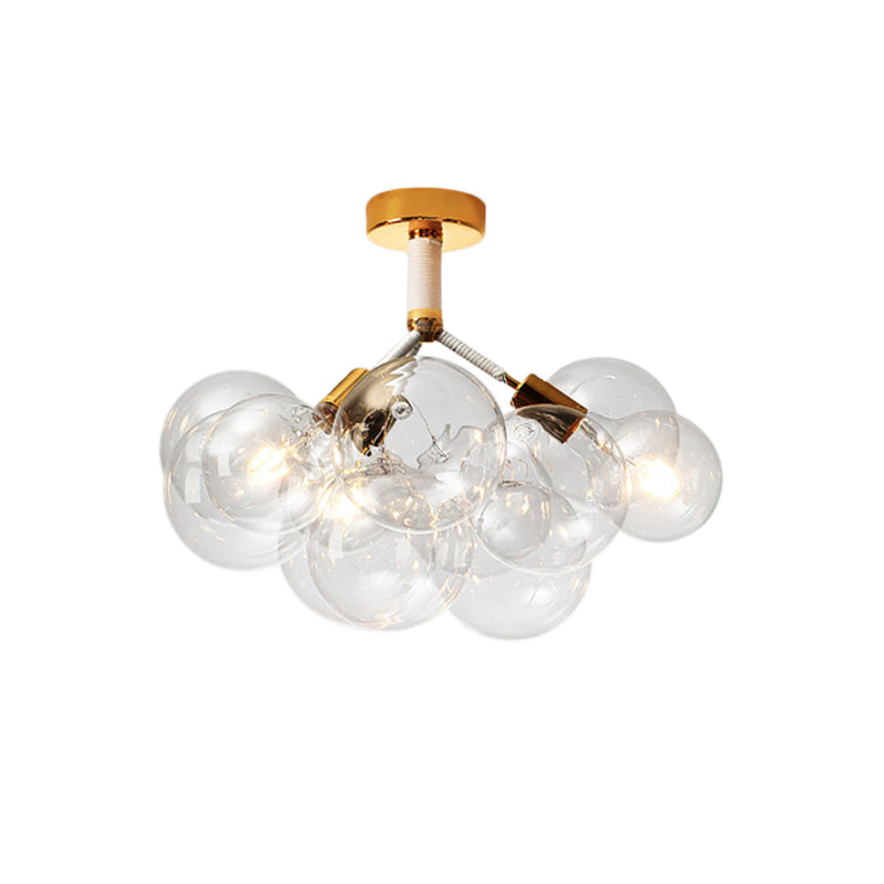 Clear Glass Bubble Ceiling Light for Child's Bedroom or Hallway - Simple Semi-Flush Mount Design