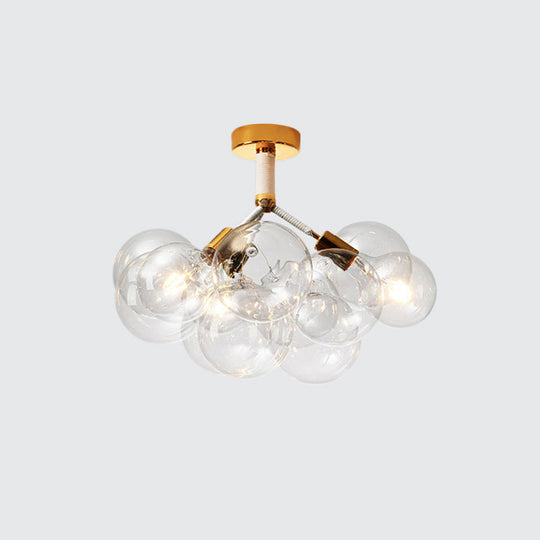 Clear Glass Bubble Ceiling Light for Child's Bedroom or Hallway - Simple Semi-Flush Mount Design