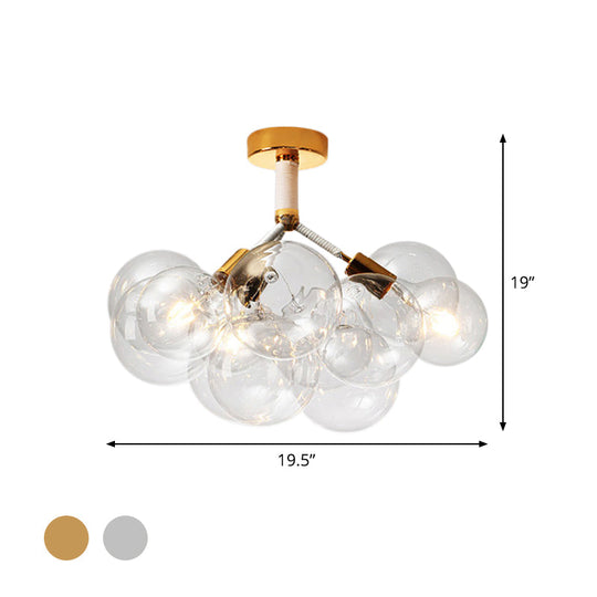 Clear Glass Bubble Ceiling Light for Child's Bedroom or Hallway - Simple Semi-Flush Mount Design