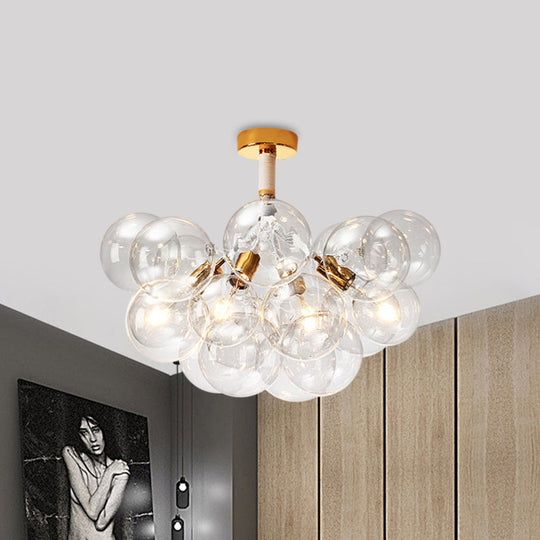 Clear Glass Bubble Ceiling Light for Child's Bedroom or Hallway - Simple Semi-Flush Mount Design