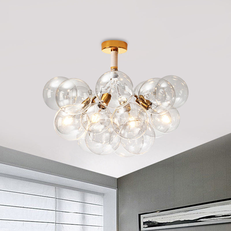 Clear Glass Bubble Ceiling Light for Child's Bedroom or Hallway - Simple Semi-Flush Mount Design