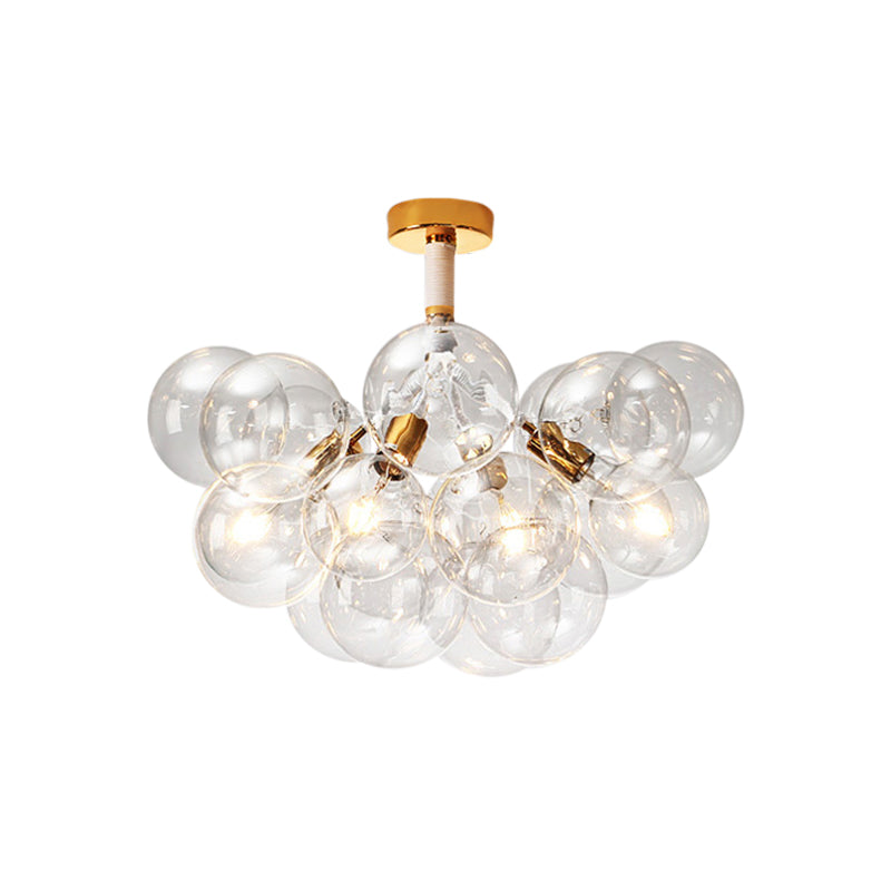 Clear Glass Bubble Ceiling Light for Child's Bedroom or Hallway - Simple Semi-Flush Mount Design