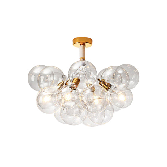 Clear Glass Bubble Ceiling Light for Child's Bedroom or Hallway - Simple Semi-Flush Mount Design