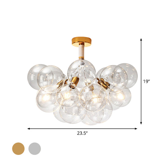 Clear Glass Bubble Ceiling Light for Child's Bedroom or Hallway - Simple Semi-Flush Mount Design