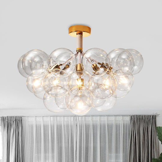 Clear Glass Bubble Ceiling Light for Child's Bedroom or Hallway - Simple Semi-Flush Mount Design