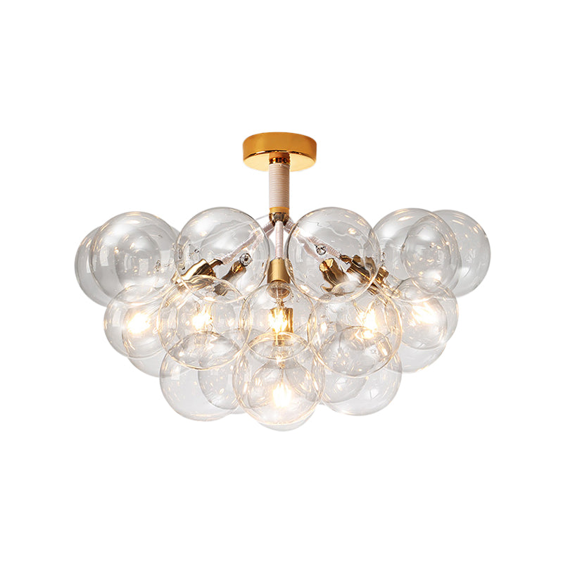 Clear Glass Bubble Ceiling Light for Child's Bedroom or Hallway - Simple Semi-Flush Mount Design