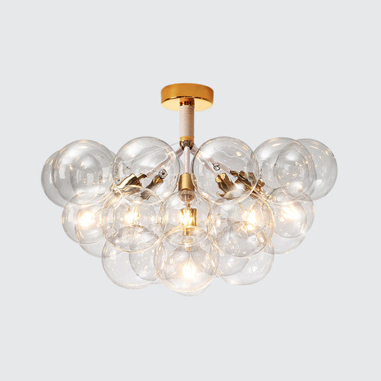 Clear Glass Bubble Ceiling Light for Child's Bedroom or Hallway - Simple Semi-Flush Mount Design