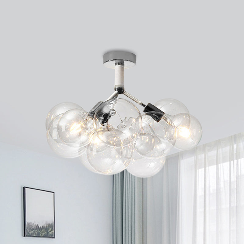 Clear Glass Bubble Ceiling Light for Child's Bedroom or Hallway - Simple Semi-Flush Mount Design