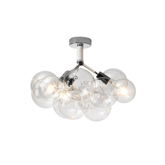 Clear Glass Bubble Ceiling Light for Child's Bedroom or Hallway - Simple Semi-Flush Mount Design