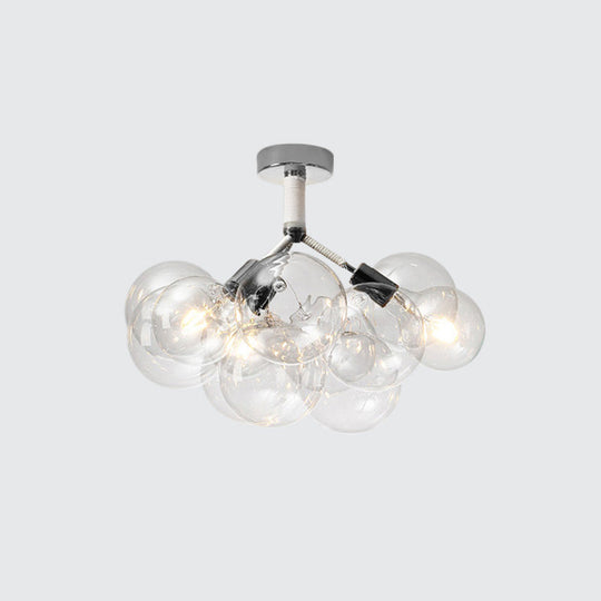 Clear Glass Bubble Ceiling Light for Child's Bedroom or Hallway - Simple Semi-Flush Mount Design