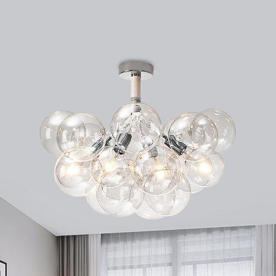 Clear Glass Bubble Ceiling Light for Child's Bedroom or Hallway - Simple Semi-Flush Mount Design